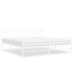 vidaXL Cadre de lit métal sans matelas et pied de lit blanc 200x200 cm