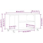 vidaXL Meuble TV avec roulettes vieux bois 80x40x45 cm bois ingénierie