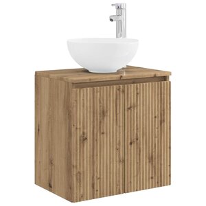 vidaXL Vanité de lavabo mural Chêne artisanal 49 5 x 41 x 64 5 cm