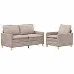vidaXL Ensemble de Canapés 2 Pièces Beige Polyester