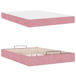 vidaXL Cadre de lit Rose 160 x 200 cm Velours