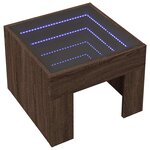 vidaXL Table basse avec LED infini chêne marron 40x40x30 cm