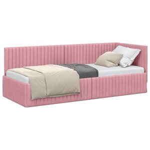 vidaXL Cadre de lit d'angle Rose 80 x 200 cm Velours