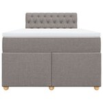 vidaXL Sommier à lattes de lit avec matelas Taupe 120x200 cm Tissu