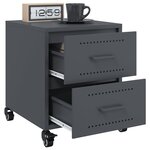 vidaXL Table de chevet anthracite 36x39x43 5 cm acier