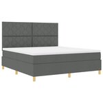 vidaXL Lit à ressorts avec matelas Gris foncé 180 x 200 cm tissu