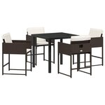vidaXL Ensemble de salle à manger pour jardin 5 Pièces Marron Poly rotin