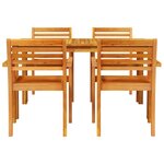 vidaXL Ensemble de salle à manger pour jardin 5 Pièces Marron