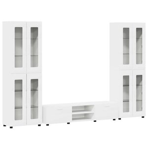 vidaXL Ensemble meuble TV avec tiroir FLORIN Blanc Bois d'ingénierie