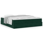 VidaXL Cadre de lit ottoman avec matelas vert foncé 180x200 cm velours