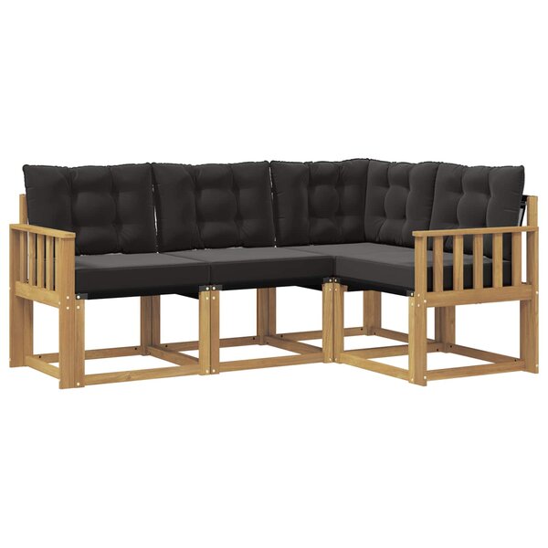 vidaXL Ensemble de canapés d'extérieur 4 pc Blanc et noir