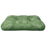 vidaXL Coussin de palette motif de feuilles 60x60x12 cm tissu