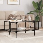 vidaXL Table basse avec dessus en verre transparent 98 5x50x45cm acier