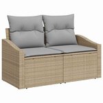 vidaXL Ensemble de canapé de jardin 7 Pièces Beige et Gris clair