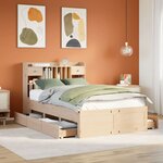 vidaXL Lit bibliothèque sans matelas 135x190 cm bois de pin massif