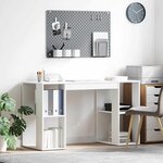 vidaXL Bureau avec Rangement avec étagère Blanc 130 x 50 5 x 75 cm