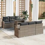 vidaXL Ensemble de canapé de jardin Manuel 7 Pièces Gris 100 x 55 x 73 cm