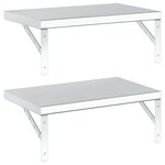 vidaXL Étagères murales 2 Pièces 50x30 cm argenté acier inoxydable