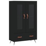 vidaXL Buffet haut noir 69 5x31x115 cm bois d'ingénierie