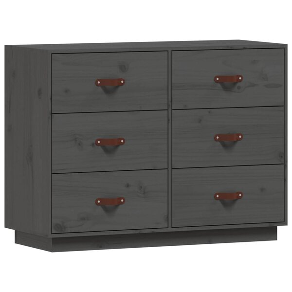 vidaXL Buffet Gris 100x40x75 cm Bois massif de pin