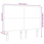 vidaXL Tête de lit Gris foncé 144 cm Tissu en velours côtelé