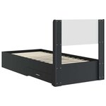 vidaXL Cadre de lit avec rangement et tête de lit Noir 75 x 190 cm