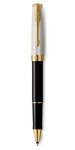 PARKER Sonnet Edition Spéciale stylo roller, Fougère laque noire + argent massif, recharge encre noire pointe fine