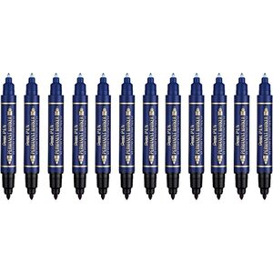 Marqueur permanent Pen  double pointe  bleu x 12 PENTEL