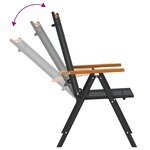 vidaXL Ensemble à manger de jardin 7 Pièces noir aluminium