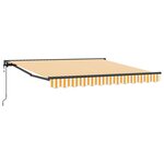 vidaXL Auvent Rétractable Jaune et blanc 350 x 250 cm