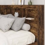 vidaXL Tête de lit de rangement Chêne fumé 160 cm Bois d'ingénierie