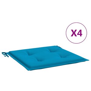 vidaXL Coussins de chaise jardin lot de 4 bleu 40x40x3 cm tissu oxford