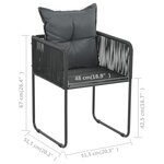 vidaXL Ensemble à manger de jardin 5Pièces PVC résine tressée noir marron