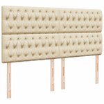 vidaXL Sommier à lattes de lit avec matelas Crème 200x200 cm Tissu