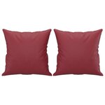 vidaXL Canapé 2 places avec oreillers bordeaux 120 cm similicuir