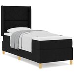 vidaXL Lit à Ressorts avec matelas Noir 80 x 200 cm tissu