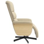 vidaXL Fauteuil inclinable avec repose-pied crème tissu