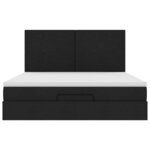 VidaXL Cadre de lit ottoman avec matelas noir 160x200 cm tissu