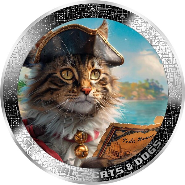 Pièce de monnaie en Argent 1000 Francs g 31.1 (1 oz) Millésime 2025 AI-Nimals PIRATE CAT AI-NIMALS (PRÉCOMMANDE)