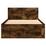 vidaXL Cadre de lit avec tête de lit sans matelas chêne fumé 75x190 cm