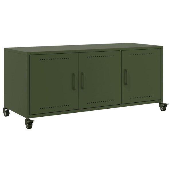 vidaXL Meuble TV vert olive 100 5x39x43 5 cm acier