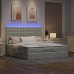 VidaXL Cadre de lit ottoman et matelas gris clair 180x200cm velours