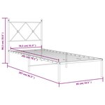 vidaXL Cadre de lit métal sans matelas avec tête de lit noir 80x200 cm