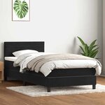 vidaXL Sommier à lattes de lit avec matelas et LED noir 80x220 cm velours