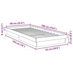 vidaXL Cadre de lit sans matelas 90x190 cm bois massif de chêne