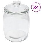 vidaXL Pots de conservation en verre avec couvercle 4 Pièces 2000 ml