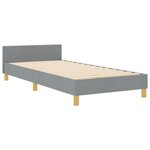 Lit vidaXL Gris clair 90x200 cm Tissu