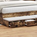 vidaXL Tiroirs de lit en chêne fumé - 180x36 5x16 5 cm - Fabriqué en bois reconstitué