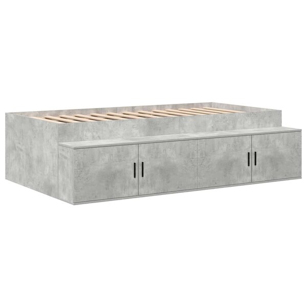 vidaXL Cadre de lit avec rangement Gris béton 80 x 200 cm