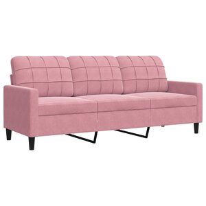 vidaXL Canapé à 3 places Rose 180 cm Velours